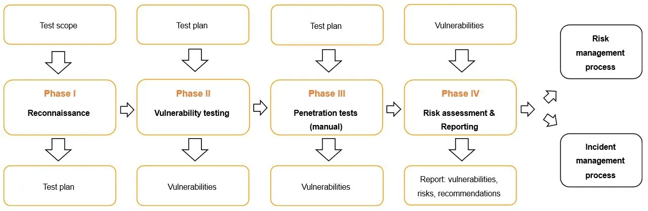 IT infrastructure and IoT security testing diagram